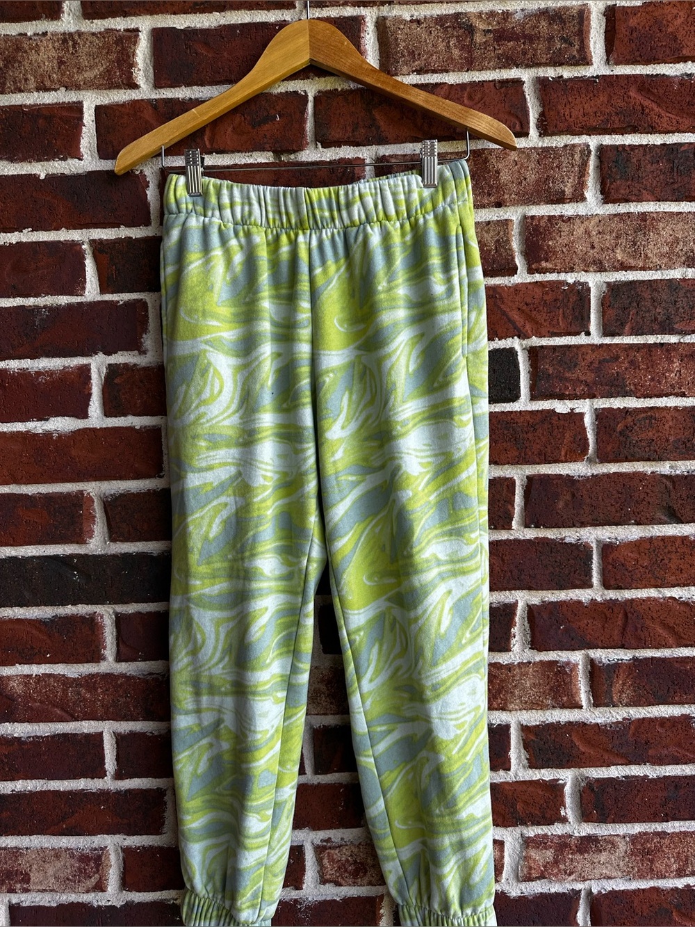 wild fable Lime & Light Gray Marble Print Joggers